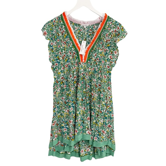 Poupette St Barth Sasha Mini Dress in Green Azalea - Picture 4 of 8